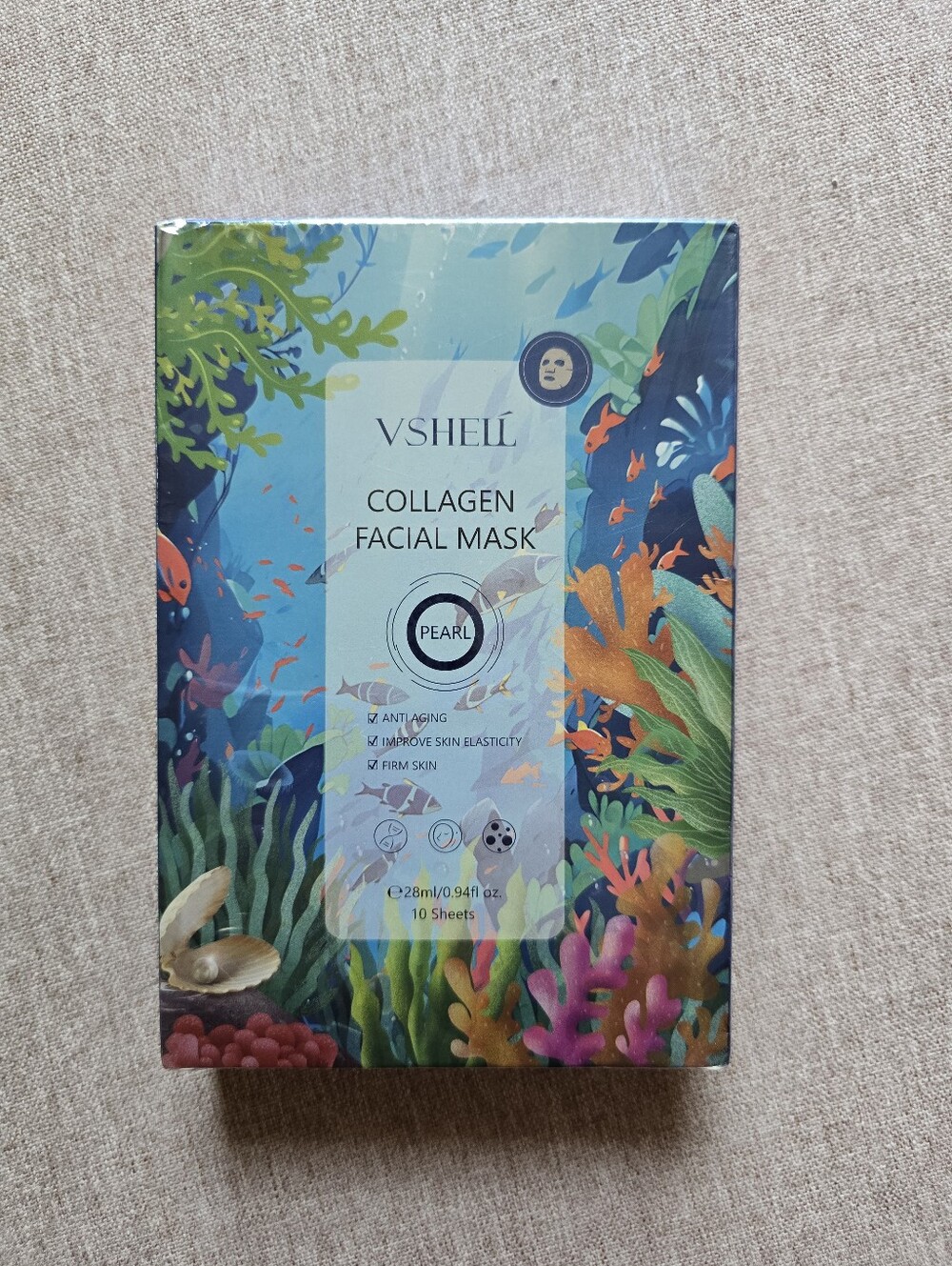 Pearl Collagen Facial Mask 10-pack - Blue